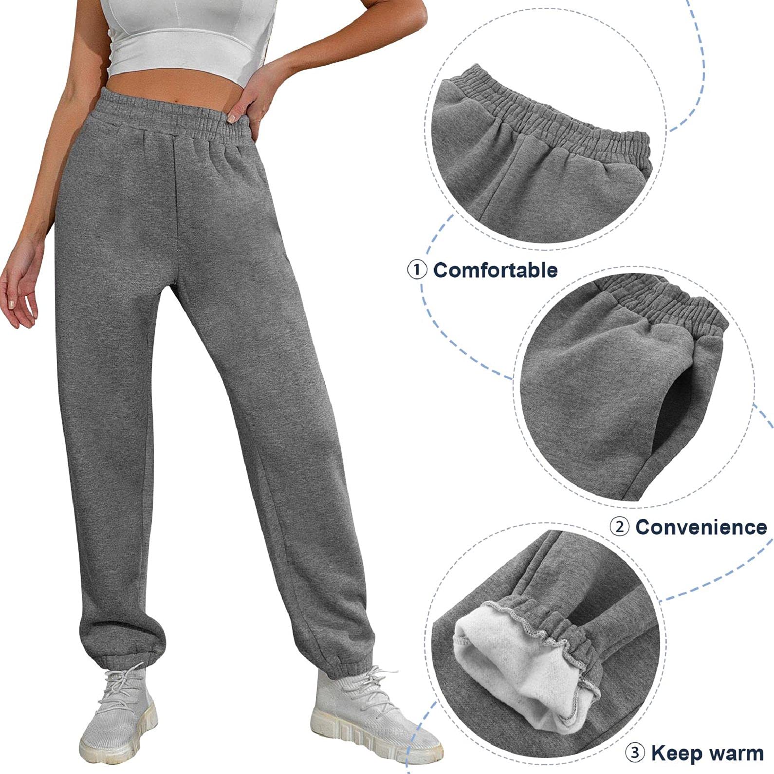 UMIPUBO Pantaloni Tuta Donna Felpati, Casual Pantalone Jogging in Pile con Cinta Elastica Lunghi Pants Jogger Sweatpants Invernali