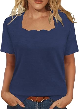 JomeDesign Womens Tops Casual Dressy Short Sleeve Tunic Shirts Summer