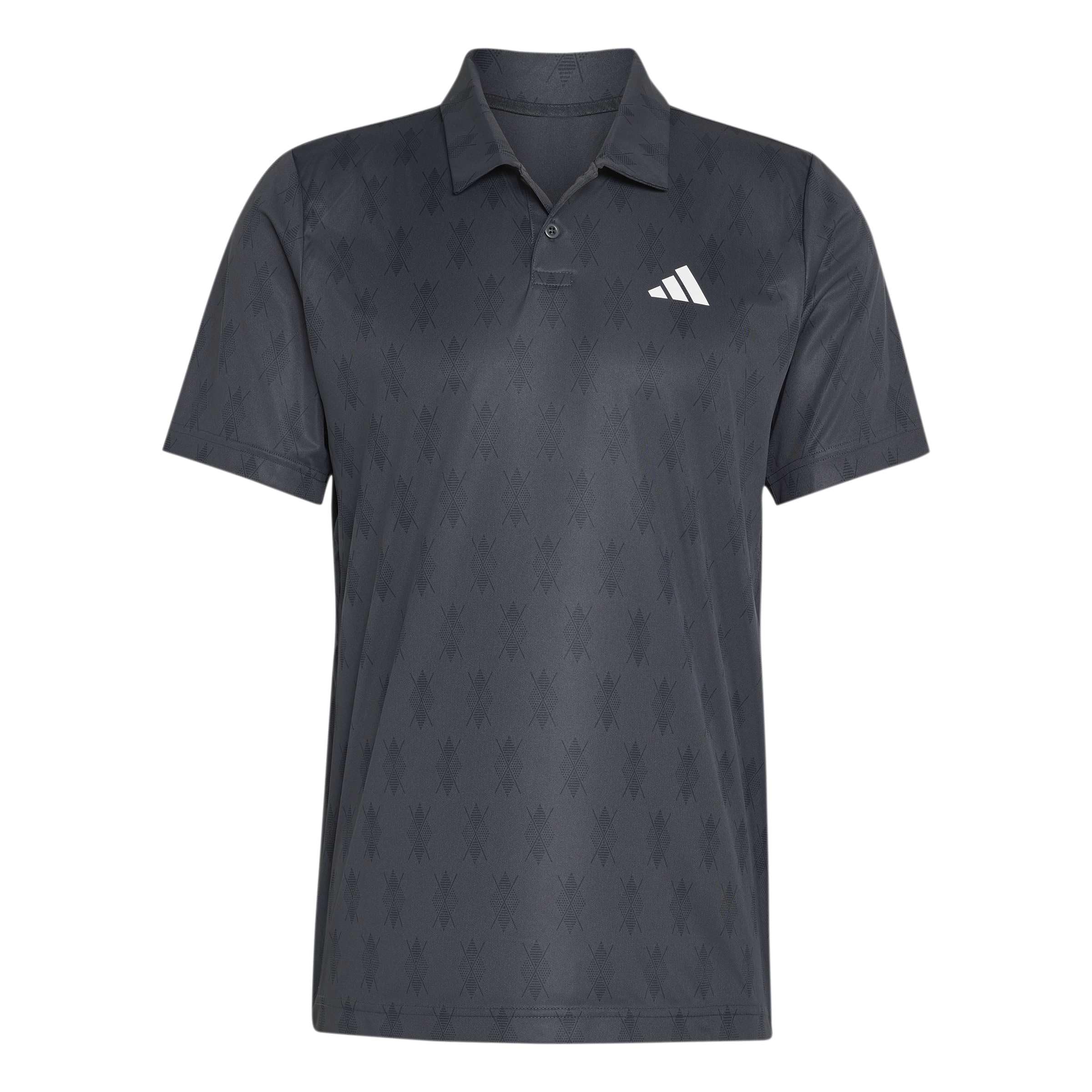 adidas Men's Club Tennis Climacool Graphic Polo Shirt, Carbon/Black, XL