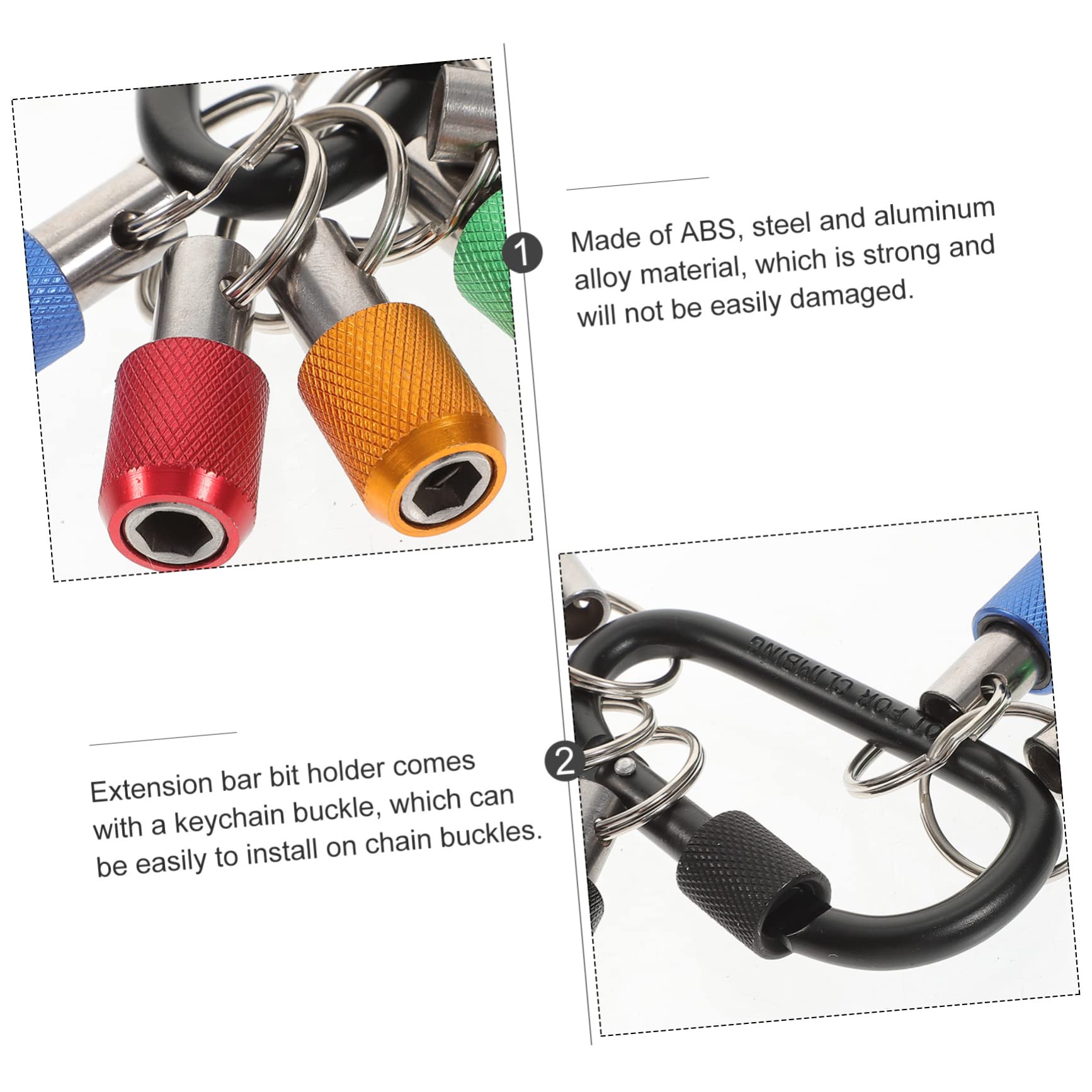 UKCOCO 3sets Porta Punte Per Avvitatore Con Portachiavi Supporto Estensibile Per Inserti Strumento Utile Per Riparazioni e Fai Da Te Design Compatto e Portatile Per Regali Padre e