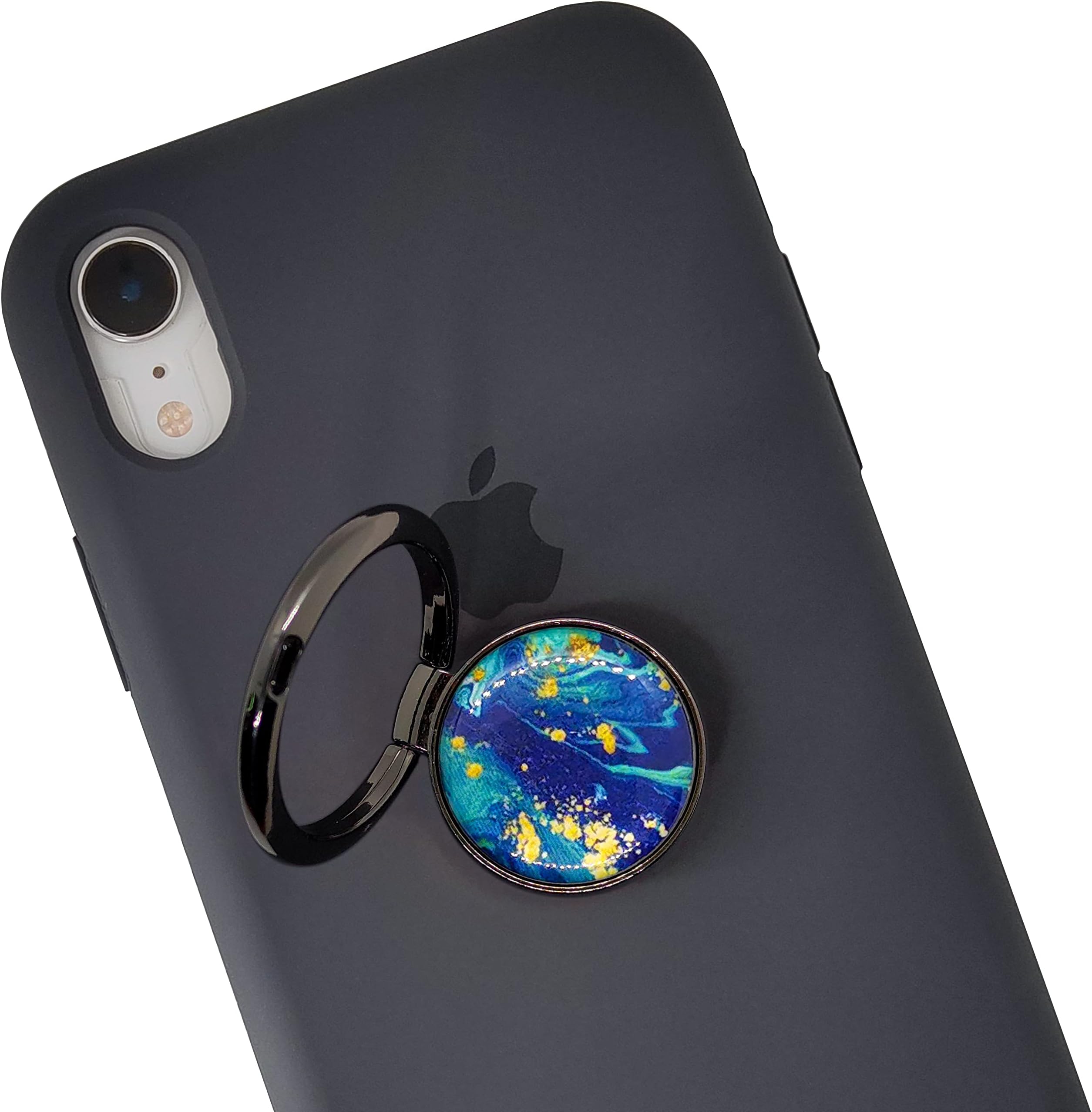 Swap-n-Snap 360° Holo-Ring Metallic Mobile Phone Hand Holder Back Grip and Stand for All Cellphones & Covers - Marble & Decorative
