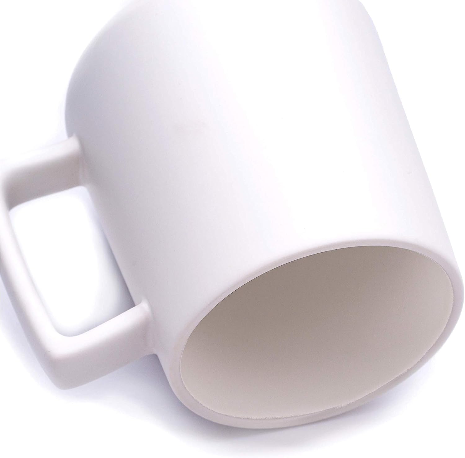 CSM Supply Glossy Finish Sleek Modern Design 16 Fluid Ounces White Mug (1 Mug) - Stain Free - Thick Grade A Quality Ceramic – Foam Box Packaging - Image 3