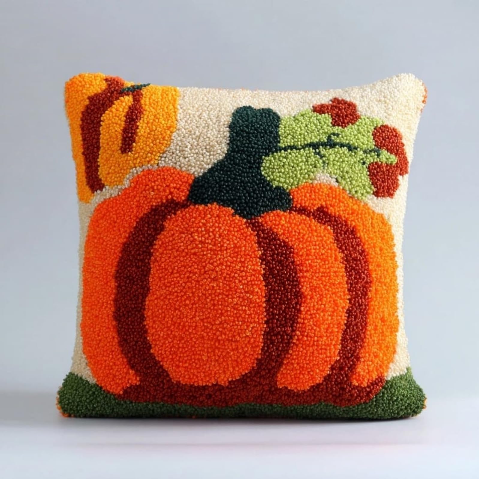 WallustrioaW Latch Hook Pillowcase Kits 17x17in,Pumpkin