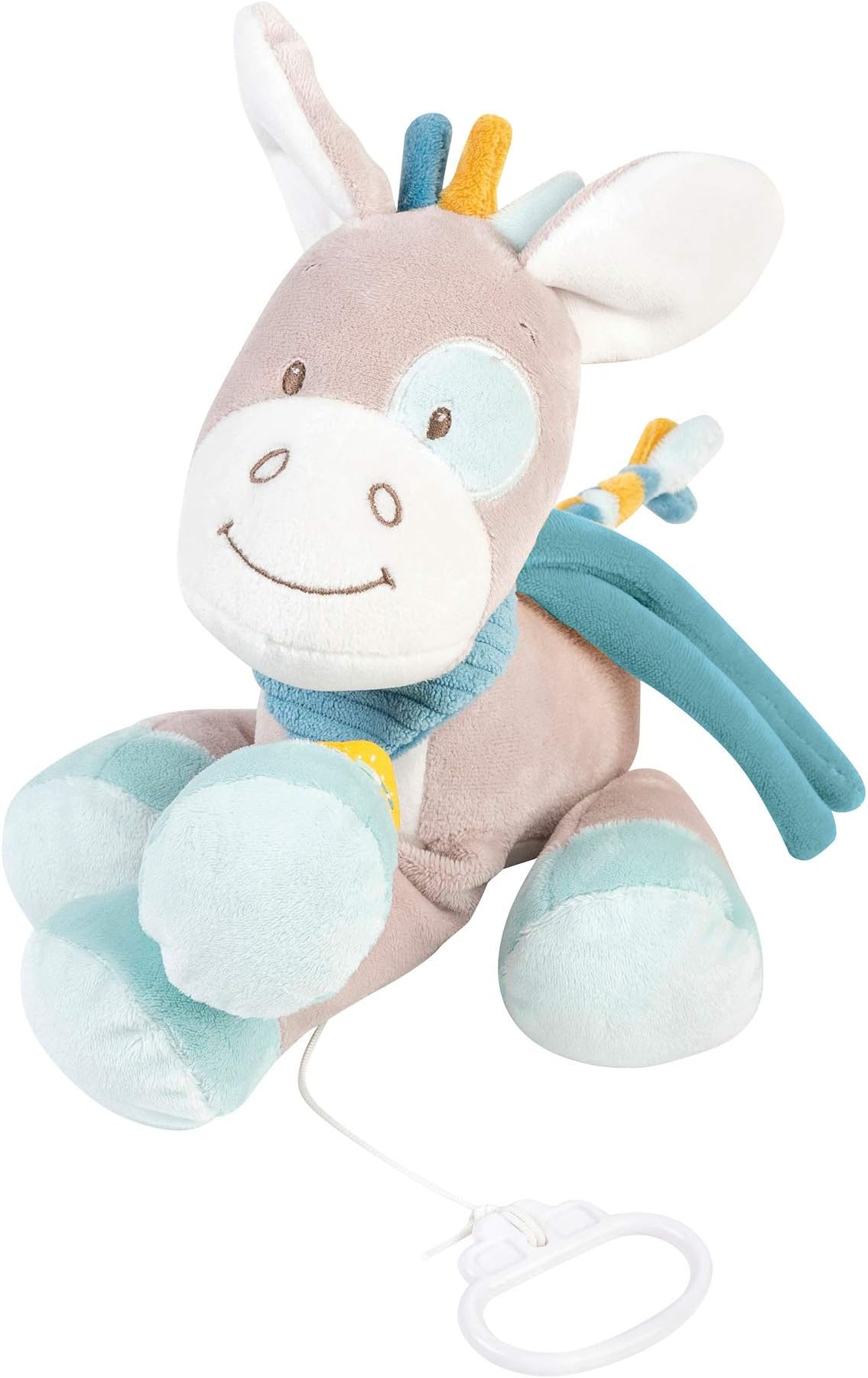 NattouMusical Soft Toy, Tim The Horse, La-Le-Lu" Melody, 20 x 14 x 7 cm, Tim and Tiloo, Beige, 498050