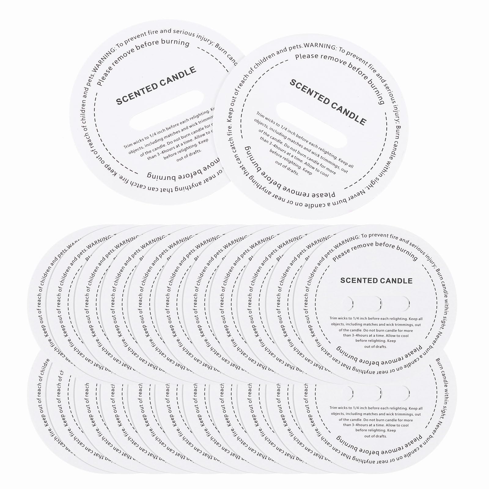 sourcing map 60 Pcs Candle Dust Covers, 4.5cm/1.8" Round Printed White Candles Drip Protectors Lid Accessories for Craft Fragrance Making Jars Boxes Packaging