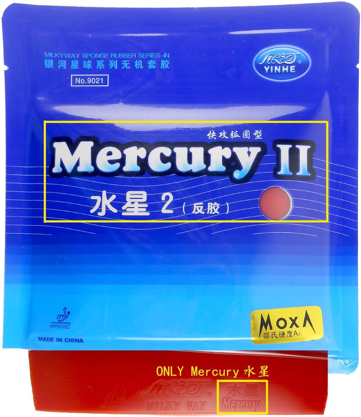 Galaxy Mercury.13 Blade with 2X Mercury II Rubbers for a Table Tennis PingPong Racket Shakehand Long FL