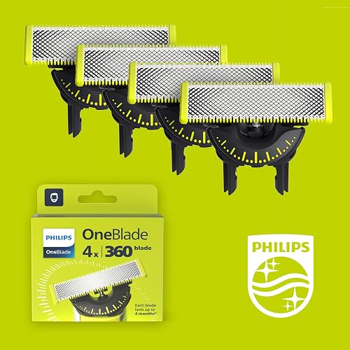 Philips Genuine OneBlade 360 lames de remplacement, pour rasoir électrique OneBlade et coupe-cousue, pack de 4, modèle QP440/50 - 2