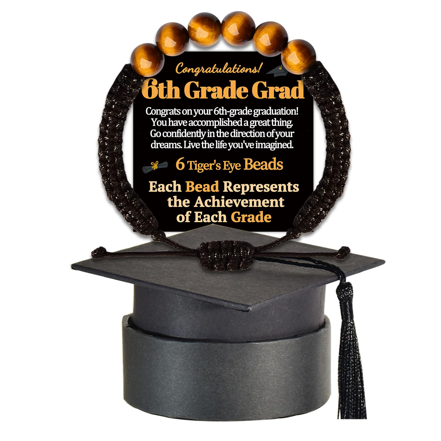 5th 6th 8th Grade Graduation Bracelets Gifts for Her Him Grad Card Congratulations Gift Graduates Cap Box Graduating Daughter Son Granddaughter Grandson Nephew Niece Bracelet Jewelry Ideas Unique