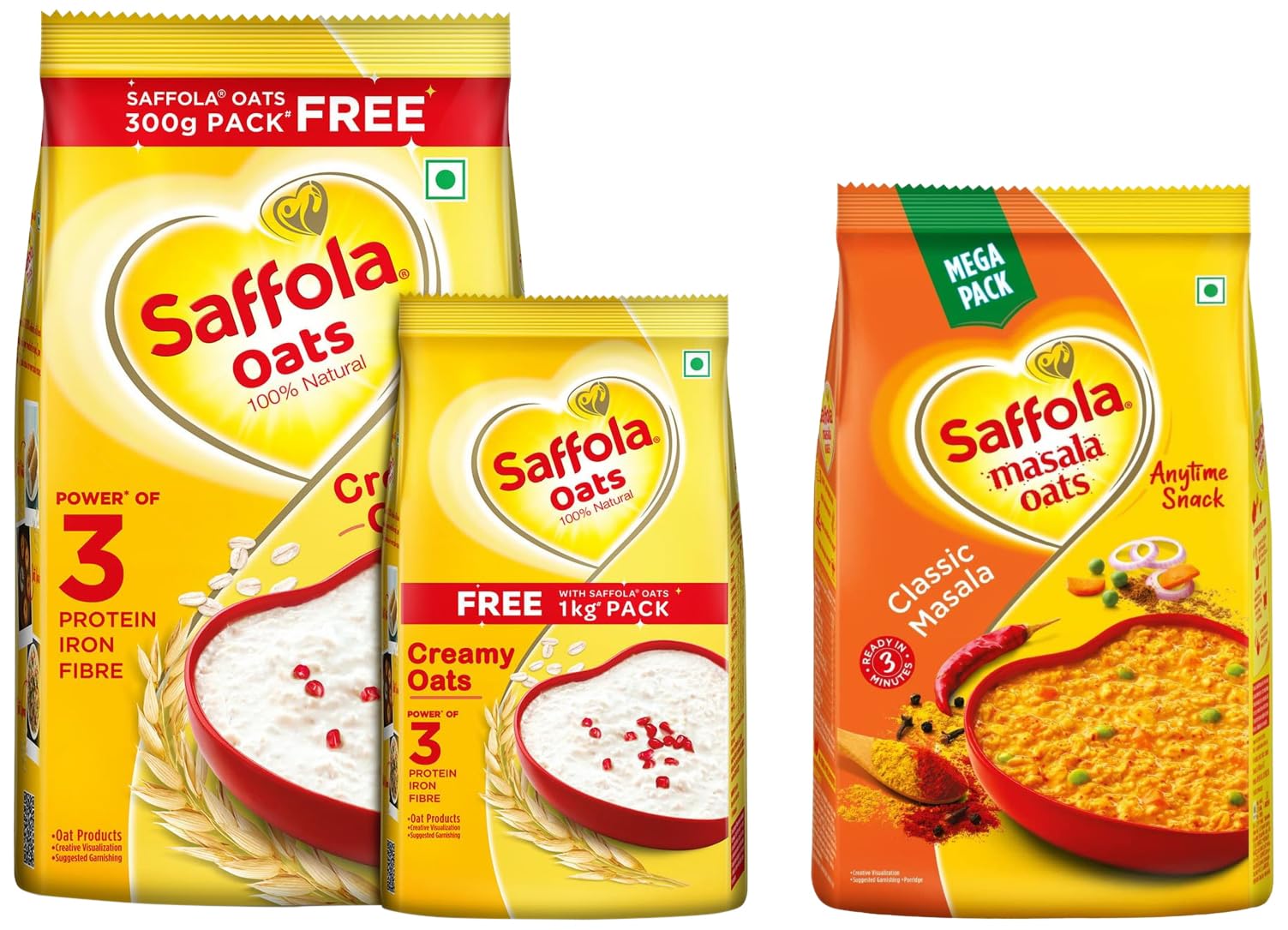 Saffola Masala Oats, Classic Masala, 500G + Oats, 1 Kg With Free Saffola Oats 400 Gm (B08HM3M4ZZ) Amazon Price History, Amazon Price Tracker