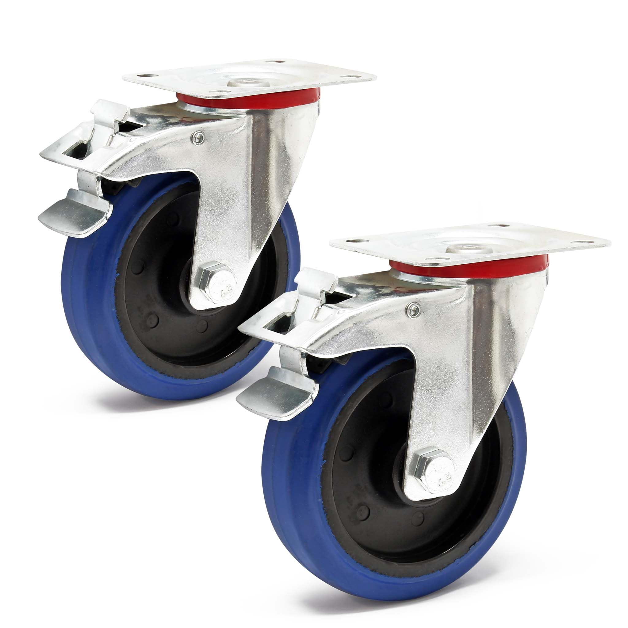 Ruote Gomma 4 Pezzi Cina Set Di 4 Ruote In Gomma Con Cuscinetti 2 Fisse E 2 Girevoli Diametro 5 Pollici Per 811599 - Foto 11