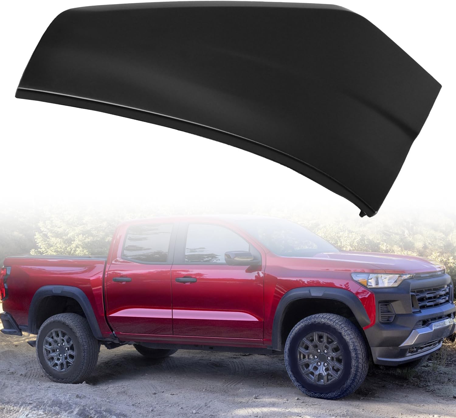 85617686 Front Left Bumper Fascia Compatible with Chevy Colorado 2.7L 2023 2024 Bumper Upper Wrap Corner Front Left Driver Side