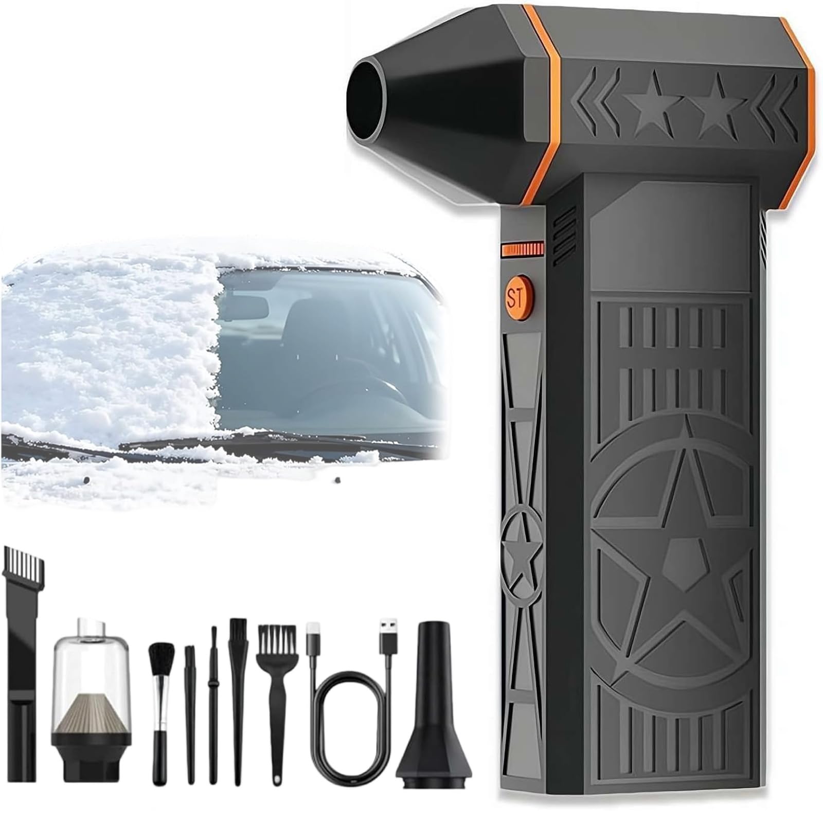 Souffleuse à Neige Thermique 5000 W améliorée (2026), Souffleur Air Chaud Portable, Thermal Snow Blower avec Technologie Turbine et Accessoire aspirateur, dégivrage et déneigement
