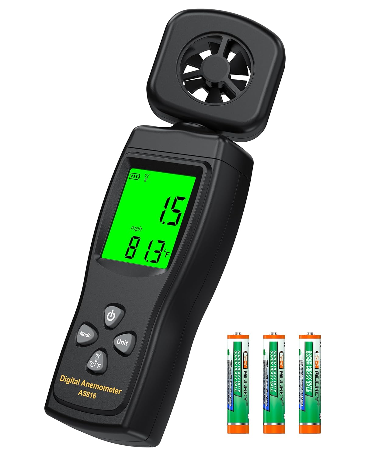 FOOAO Anemometer, Wind Meter Handheld, CMF Meter to Measure Wind Speed and Temperature to Assist in Drone Flights, Outdoor Activities, Shooting Sports and HVAC Systems