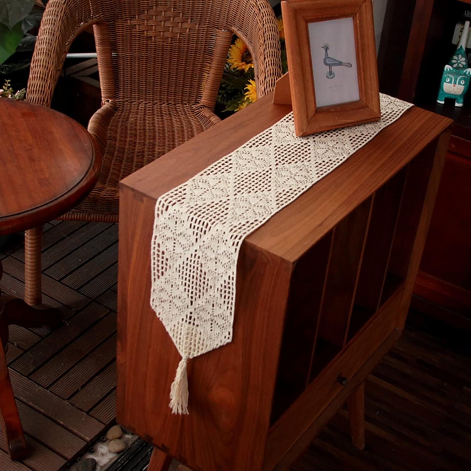 Hsvanyr Farmhouse Thin Table Runner Dresser Scarf Covers Runners Floral Doilies 5x86inch Long Dining Table Protector Wedding Favor Themed Decorations Beige Color Easy to Clean