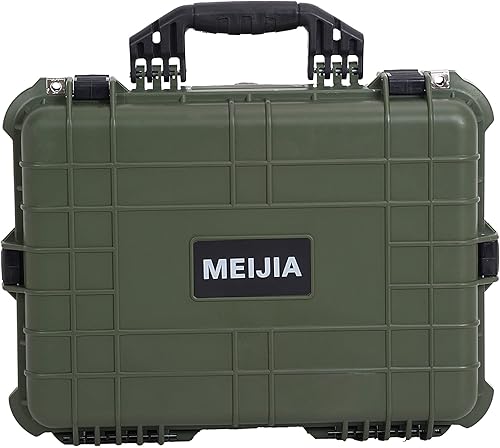 Miniatura 7 de MEIJIA Funda protectora impermeable portátil, funda rígida para cámara, espuma de ajuste personalizado, elegante negro, apto para cámara, equipos,