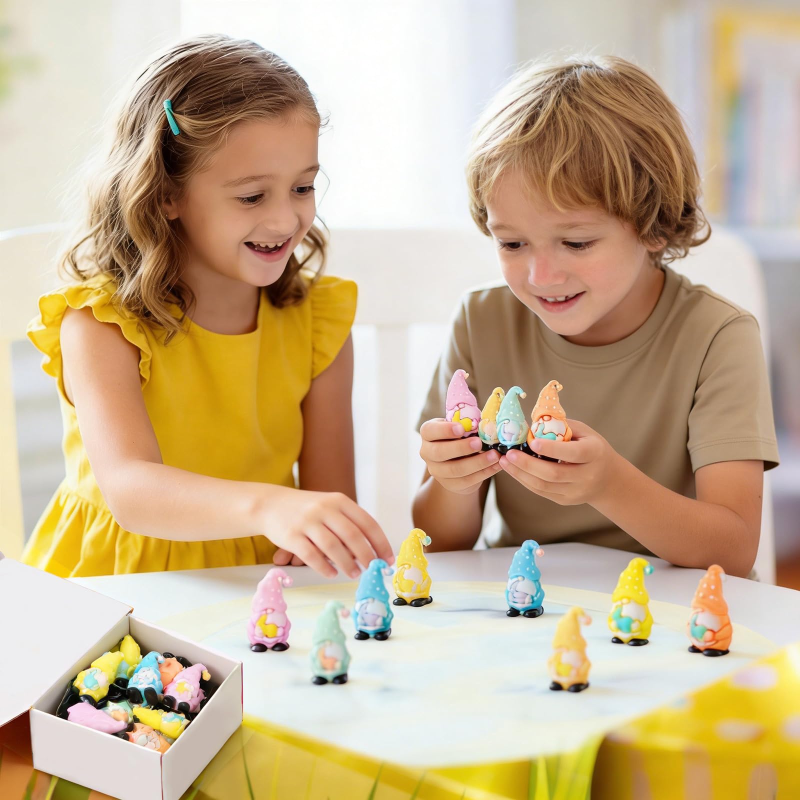 Figuras de Resina Encantadoras de gnomos pequeños temáticos para decoración navideña y Decoraciones coleccionables de Pascua