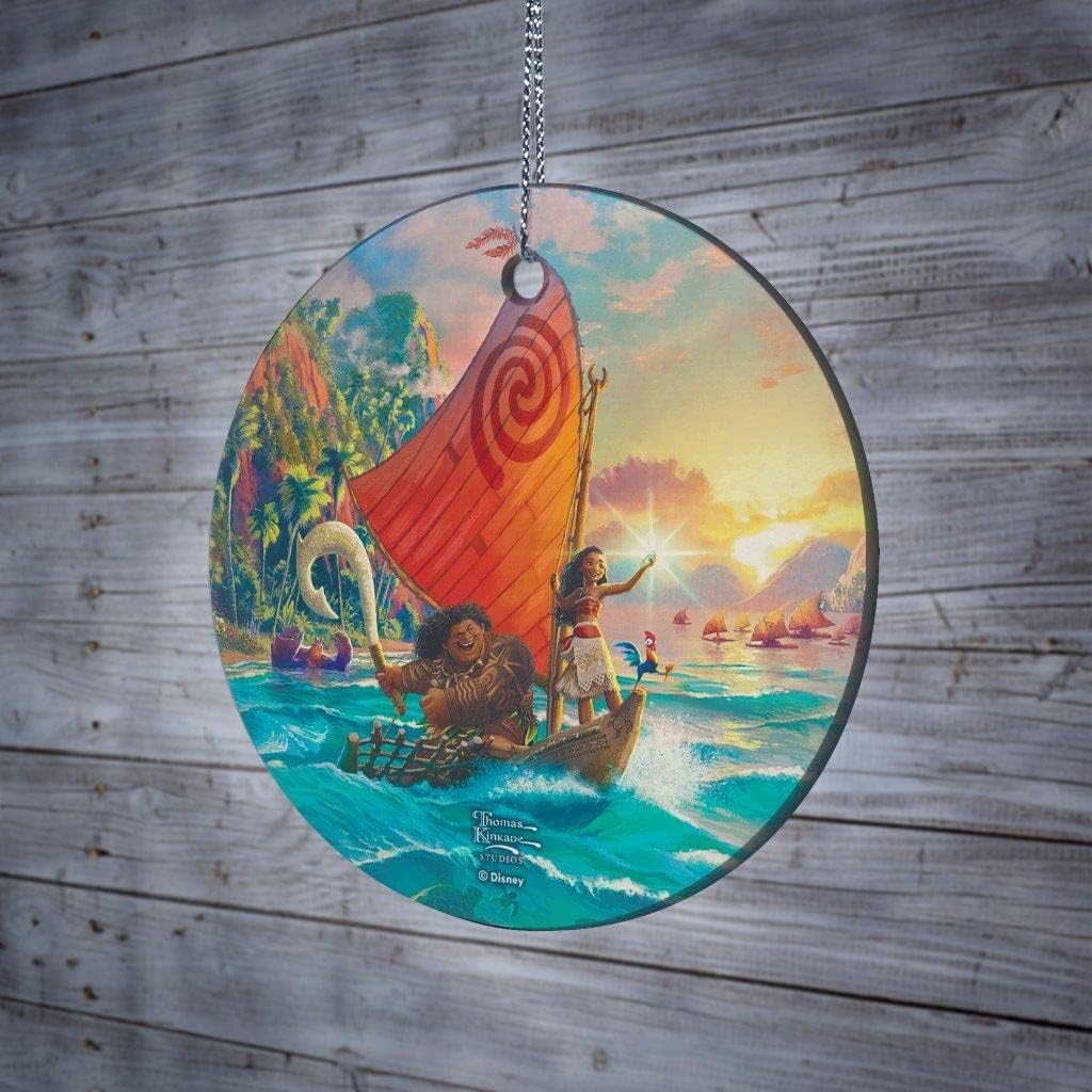 Disney Thomas Kinkade Disney Moana 3.5 in Hanging Glass Print image 3