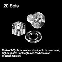 Vista 3 de uxcell Tornillos de máquina Phillips de plástico M6 x 0.472 in con tuercas y arandelas planas, pernos de máquina de cabeza plana de PC