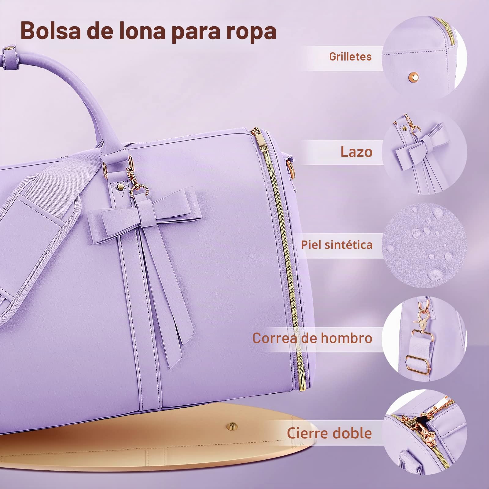 Bolsa portatraje de Viaje para Mujer, Púrpura, Carry-on 20-Inch, Mujer