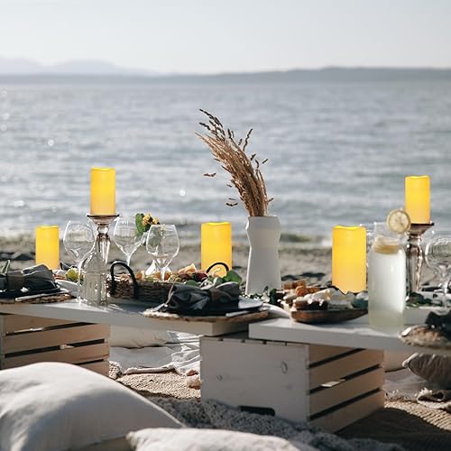 Vista 68 de Velas parpadeantes sin llama de 2.2 pulgadas de diámetro x 4 pulgadas de diámetro x 4 pulgadas de alto, 5, 6, 7, 8, 9 pulgadas, juego de 9 velas LED