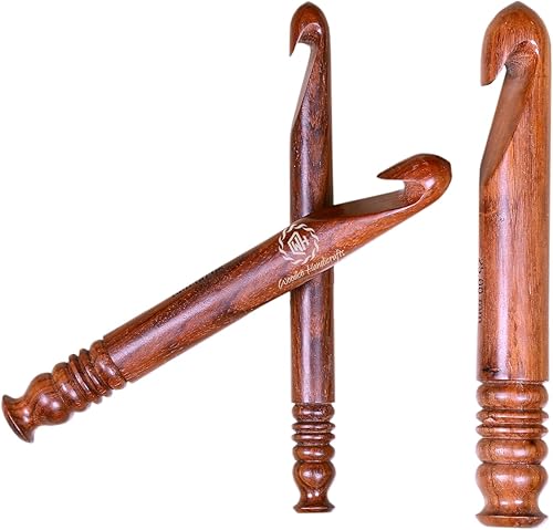 WCH - Juego de 3 ganchos de madera para ganchillo con asas ergonómicas de agarre suave, ganchos de madera de ganchillo de tamaño 15200.984 in, WCH - Juego de 3 ganchos de madera para ganchillo con asas ergonómicas de agarre suave, ganchos de madera de ganchillo de tamaño 15200.984 in,