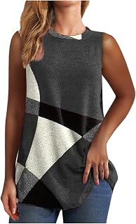 QI_LIANG Cropped Tank Top, Tunic Novelty Camisole Tops Women Cool College Fall Sleeveless V NEC Tops Loose Peplum Cotton Striped Camisole Tops Women