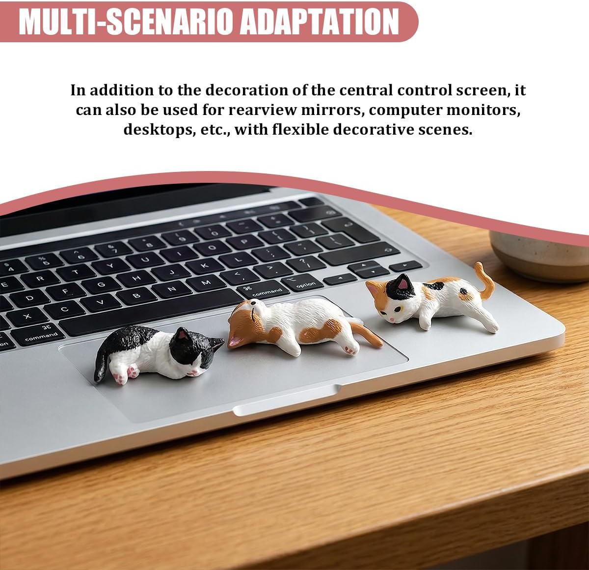 5 Pack Mini Cat Dashboard Ornament Figurines image 5