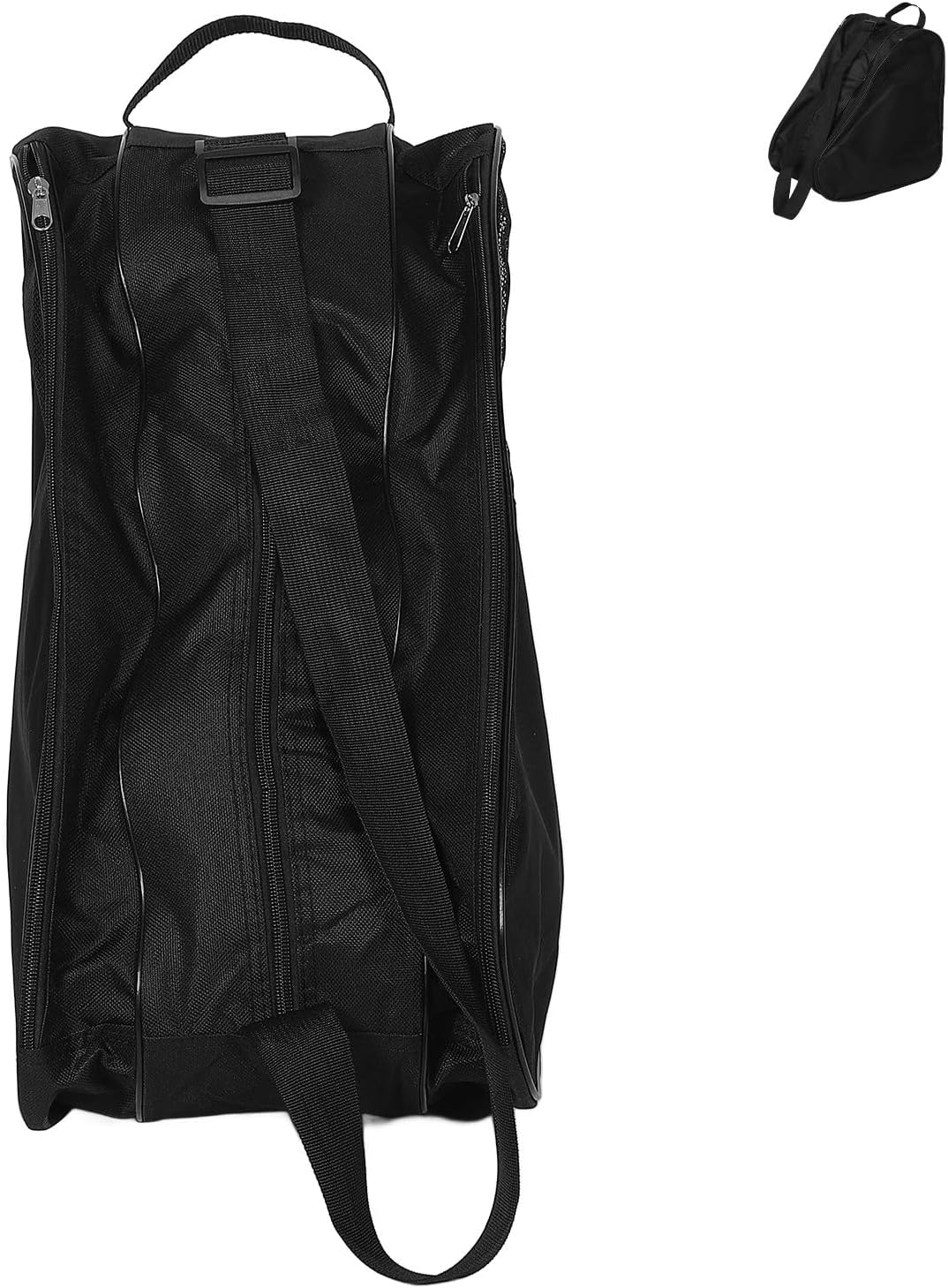 Roller Skates Bag Large Triple-layer Skate Storage Bag with Zipper Black Mesh Roller Backpack for Adults and Youth Ice Skating