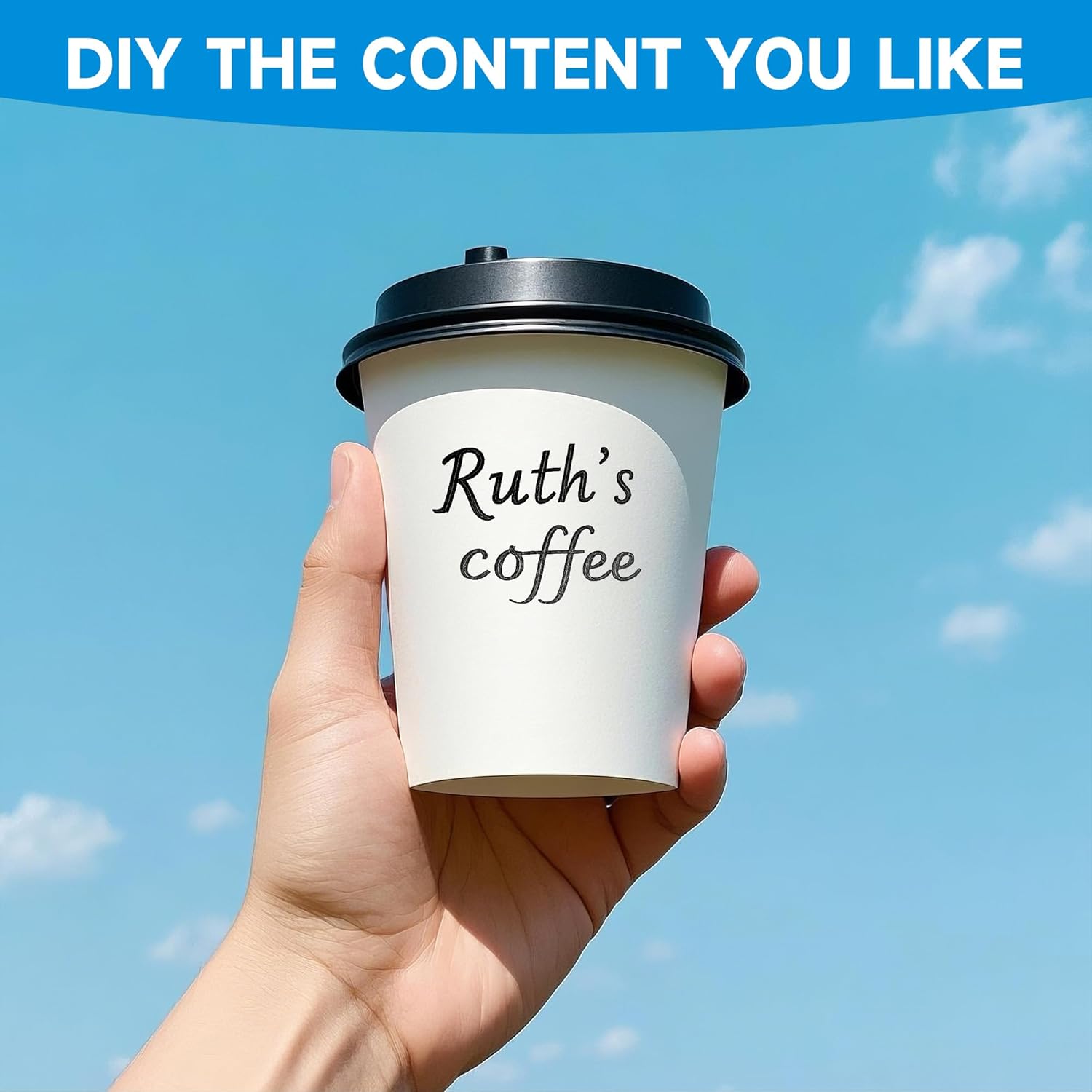 RACETOP 100 Pack 12 oz Disposable Paper Coffee Cups with Lids, Paper Cups with Lids 12 oz, Hot Cups for Home/Office - Image 7