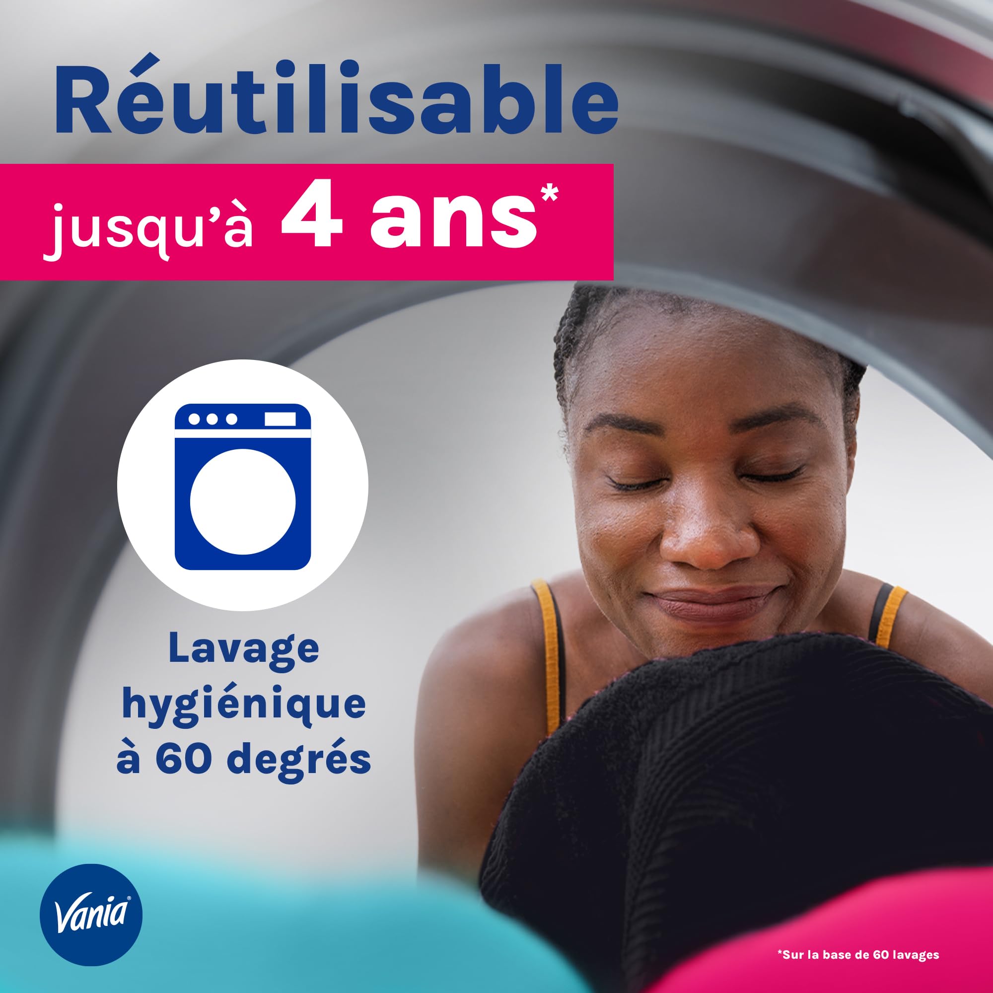 Vania – Culotte de Règles Flux Abondant (Lot de 2, Taille XL/XXL) – Culotte menstruelle confortable, absorbante et réutilisable – Lavable en machine avec jusqu'à 12h de protection anti-fuite