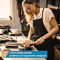 Vista 5 de Mazo de madera de 9.6 pulgadas, martillo de hielo de madera de haya maciza, herramienta de mano de carpintero sin daños para carpintería, tallado