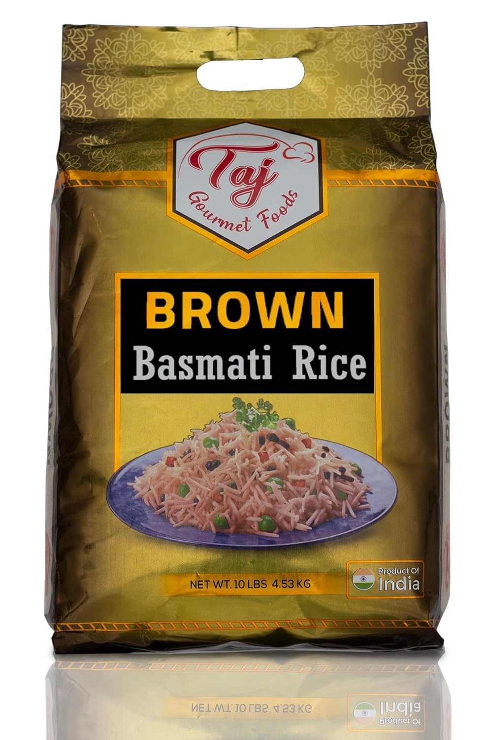 TAJ Gourmet Brown Basmati Rice, Naturally Aged, 10-Pounds