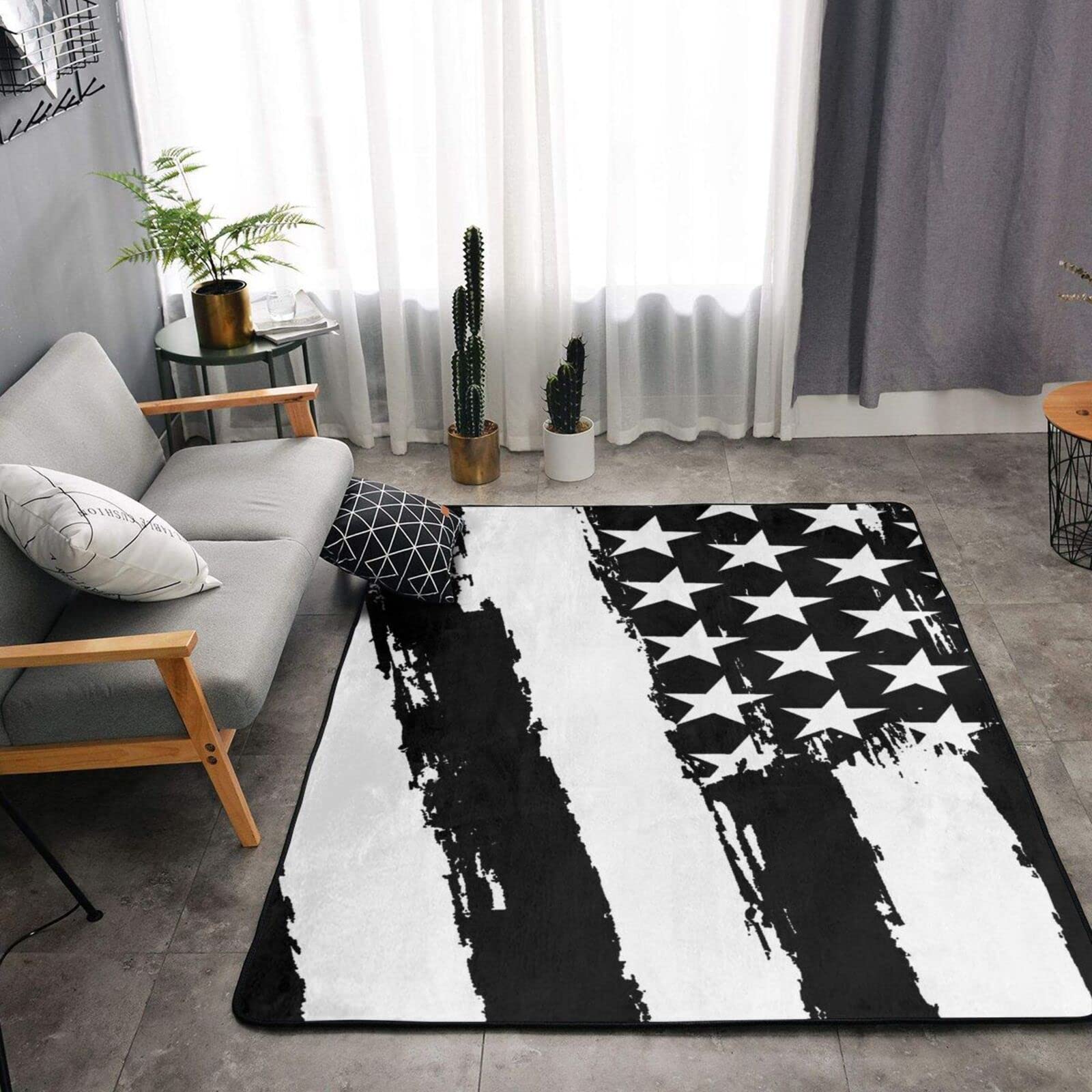 NEIGHBOHOOD ラグ・カーペット 黒と白 Amazon | BLBLKAN カーペット ラグ ラグマット シャギーラグ アメリカ