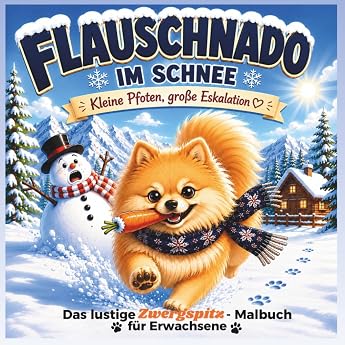 Flauschnado im Schnee Kleine Pfoten gro e Eskalation. Ein humorvolles Zwergspitz-Malbuch f r Erwachsene
