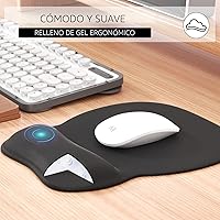 Vista 4 de MROCO Alfombrilla ergonómica para mouse con reposamuñecas de gel, superficie de soporte de muñeca suave, base de poliuretano antideslizante