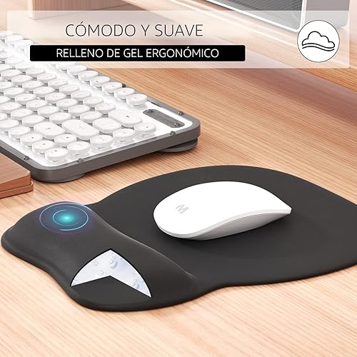 Miniatura 4 de MROCO Alfombrilla ergonómica para mouse con reposamuñecas de gel, superficie de soporte de muñeca suave, base de poliuretano antideslizante