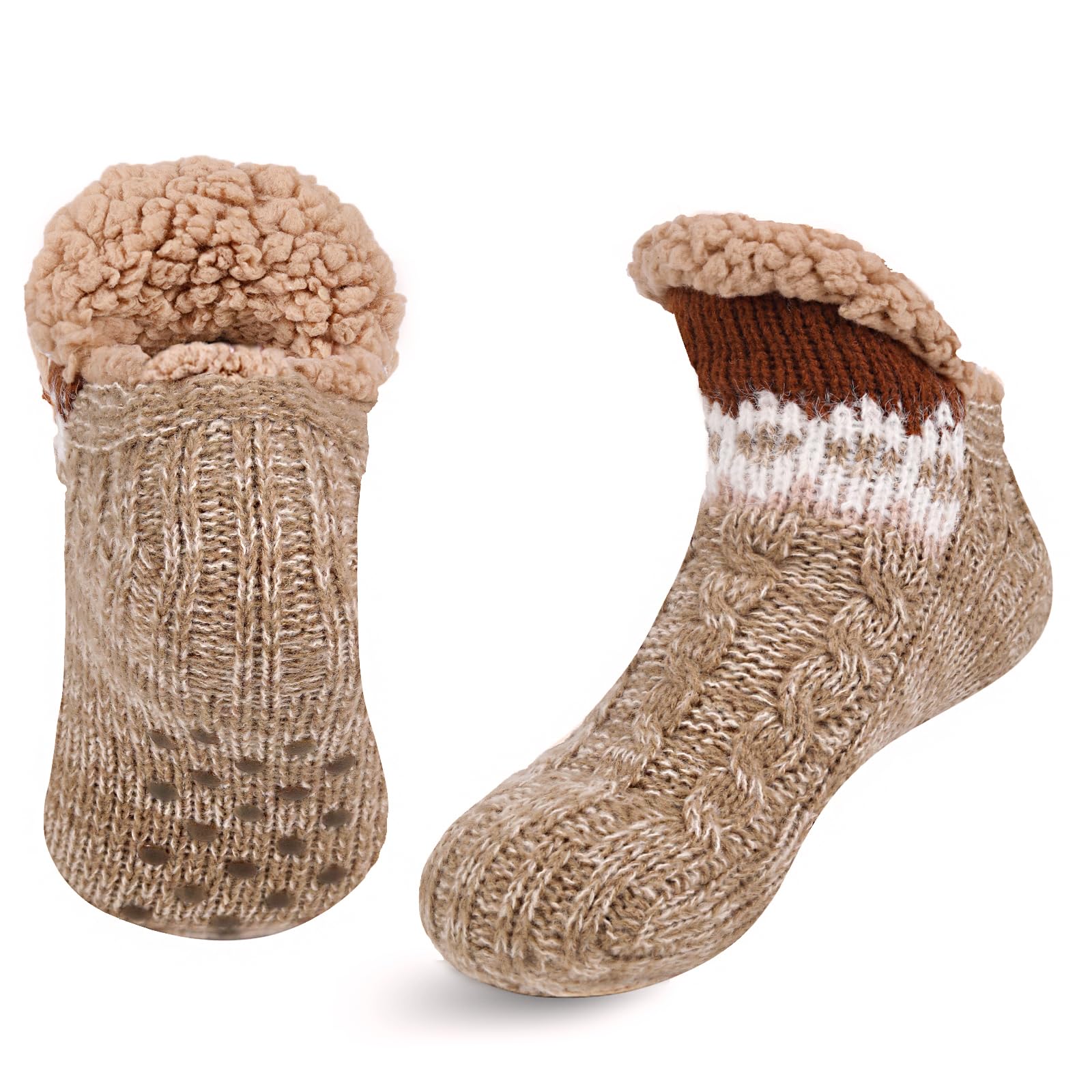 Calcetines Antideslizantes Hombre Calcetines para hombre con forro polar para el invierno cálidos y con suela antideslizante