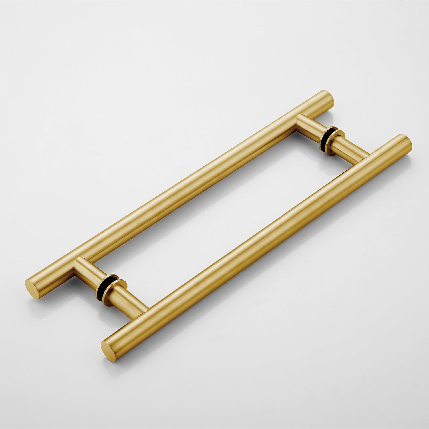 Shower Door Pull Handle 12 inches Back to Back Double Side H-Shape Stainless Steel for 1/4" to 1/2" Thickness Glass - Brushed Gold