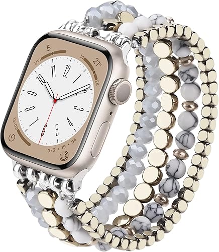 Vista 18 de VISOOM Pulsera de cuentas boho compatible con Apple Watch Band de 40 mm/38 mm/41 mm/42 mm Series 11 10 9 8 7 SE Series 6/5/4; correa de reloj