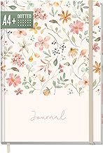 Häfft paper&you Dotted Journal A4+ with Elastic Band Wild Blossoms 156 Pages, Dotted Notebook - Durable & Climate Friendly