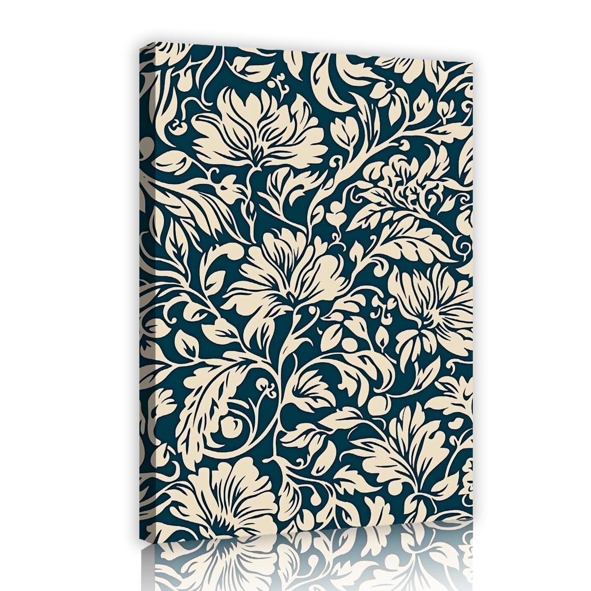 TOANGWALL Acanthus Leaf Canvas Wall Art Retro Flower Poster Honeysuckle Vines Pictures Vintage Floral Artwork Painting for Dining Room Guest Room Decor 80x120cm