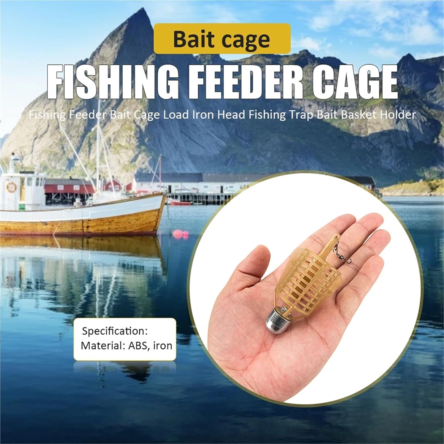 10PCS Fishing Feeder Baits Cage Basket Feeder Holder Fishing Bait Feeder Lure Holder Trap Fishing Tools Accessories