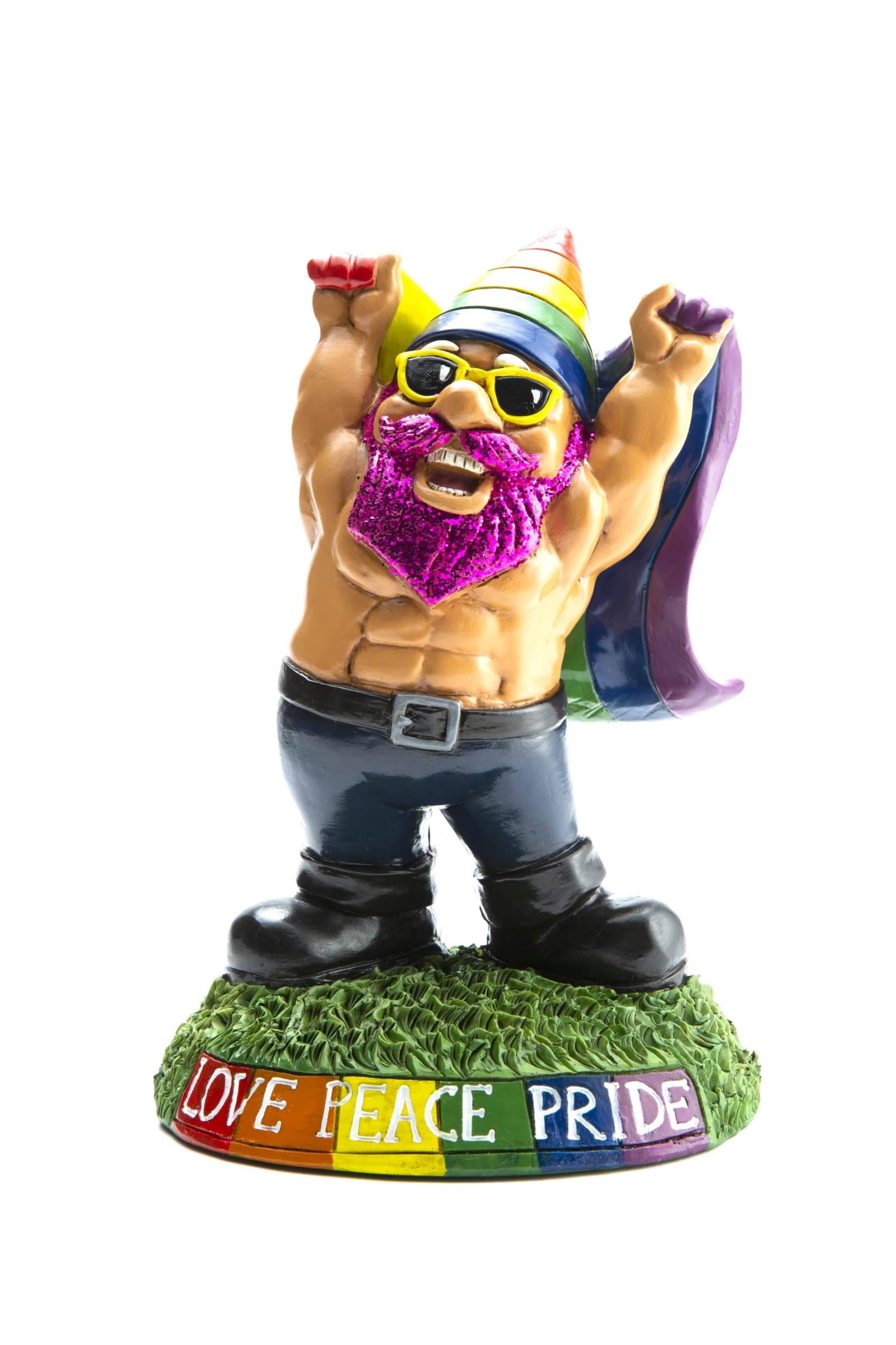 BigMouth Inc. Pride Gartenzwerg 22,9 cm – Lustige Gartenzwerge – wetterfester Rasenzwerg, Hofzwerg, Veranda-Zwerg – Neuheit Zwerg Statue für Gartenzwerg Dekor – Lustiges Gag Geschenk, süßes