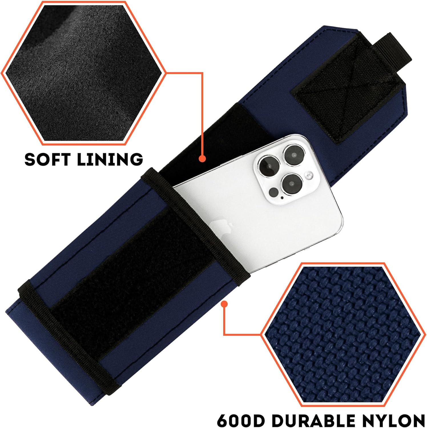 IronSeals Tactical Molle Phone Cover Case, Heavy Duty Loop Belt Holster Pouch with Flag Patch for iPhone 17 Pro Max/Air/17 Pro/17/16 Pro Max/15 Pro Max/14 Pro Max/13 Pro Max, for Galaxy S24 Ultra - Image 4