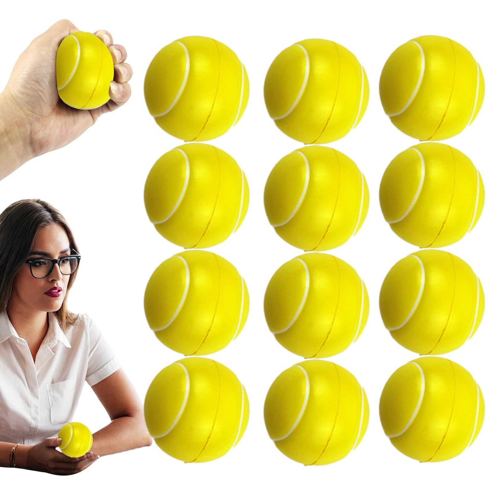 Générique Foam Tennis Balls For Adult Practice, Soft Foam Tennis Balls For Training, 12 Pieces