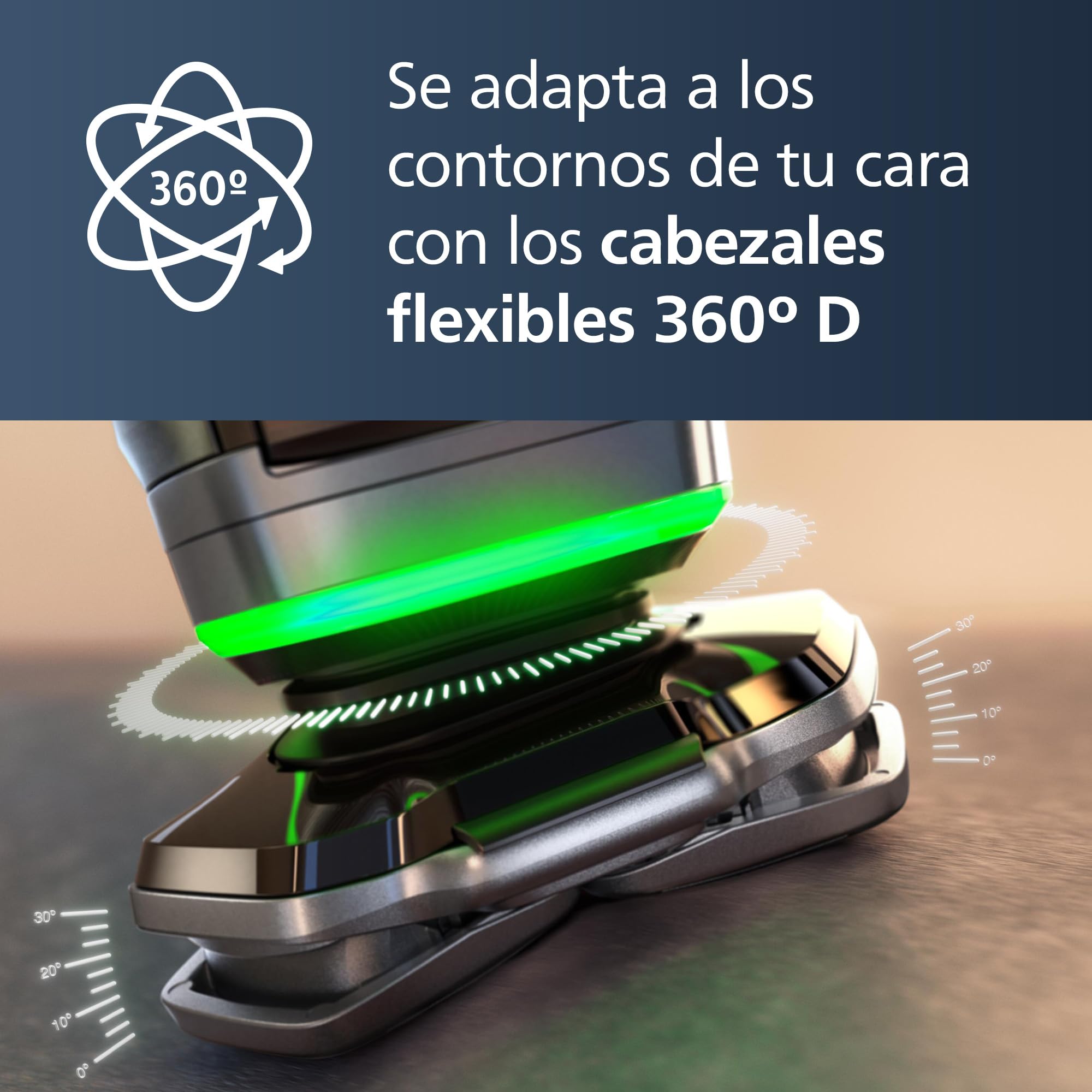 Philips Serie 9000 Afeitadora Eléctrica Hombre, Máquina de Afeitar Barba con Recortadora, 72 cuchillas, Para piel sensible, 60min de uso, En Seco y Húmedo, Recargable, Base Carga, S9975/35, Cromo
