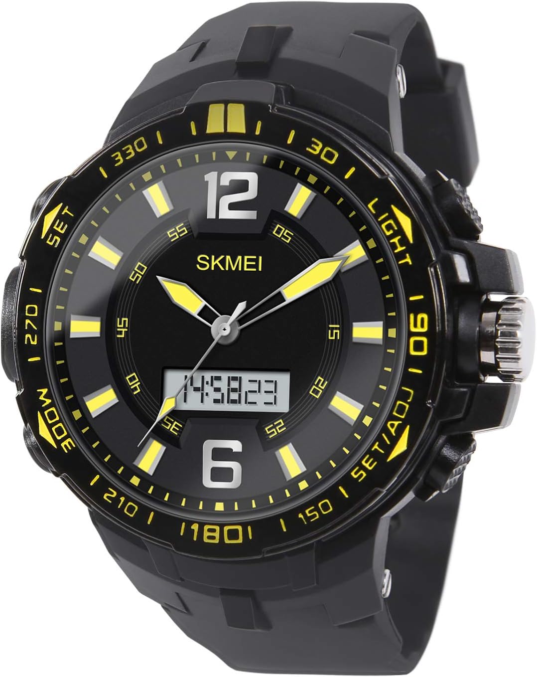 HIwatch Men's Sport Watch Military Digital Analog Watch Waterproof Multifunctional Large Compass Stopwatch Wrist Watches