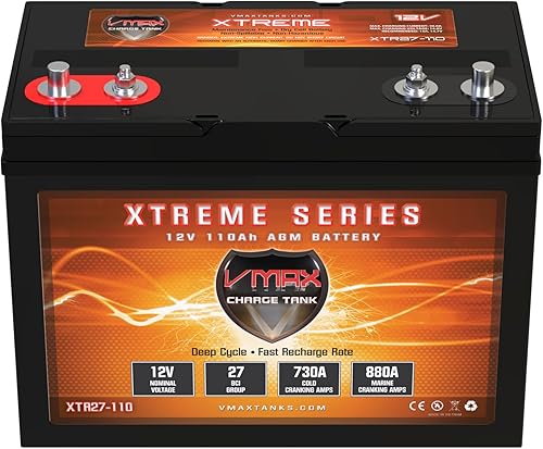 Miniatura 2 de VMAX XTR27-110 Batería sellada sin mantenimiento AGM Deep Cycle Group 27 12V 110Ah