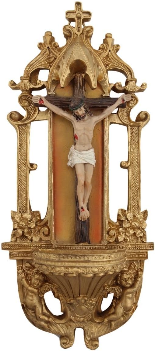 Solid Brass Crucifix Beautiful Jesus Wall Plaque Cross