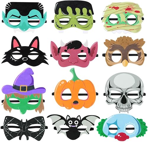 Máscara de espuma de superhéroe de Halloween, caricatura, monstruo, murciélago, araña, máscaras de fieltro para niños, recuerdos de fiesta de